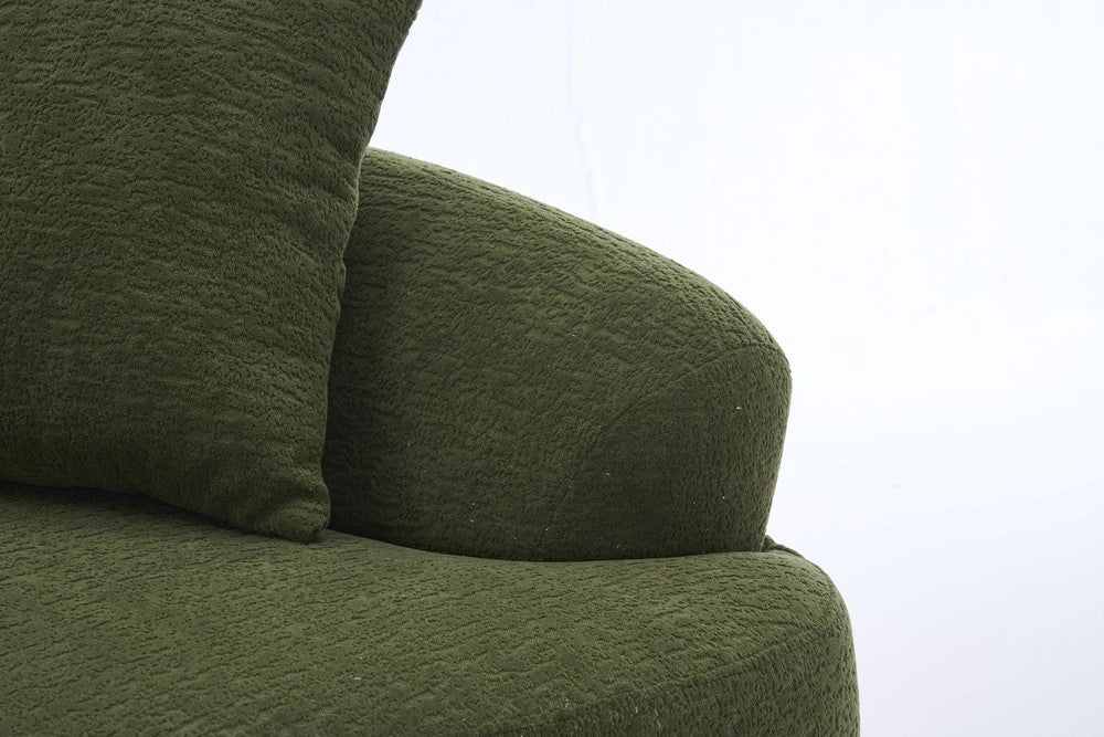 Divano 2 posti con cuscini ¨C Minimal ¨C Verde tessuto imbottito