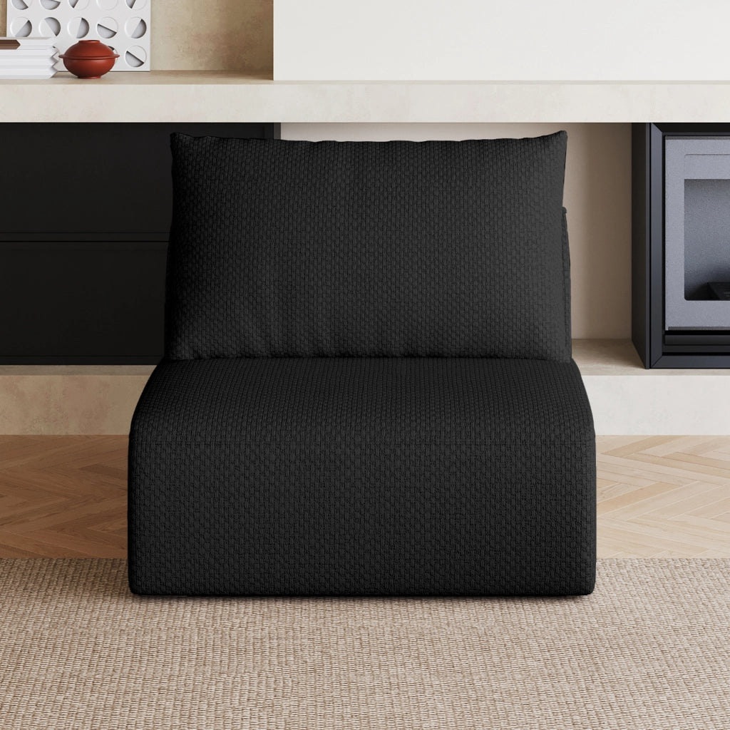 DIVANO 1 posto senza montaggio 75x28x28 cm in tessuto nero