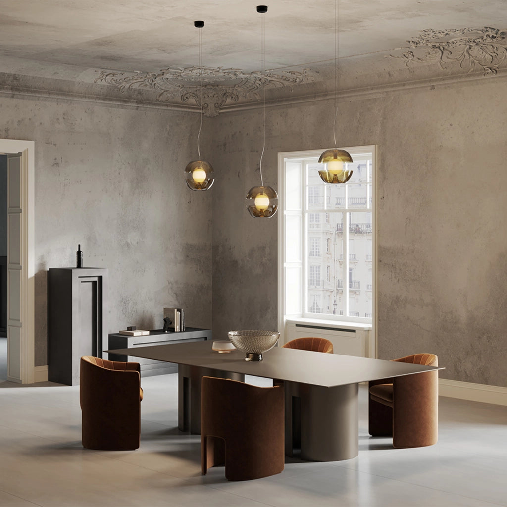 Maytoni Sospensione contemporanea Rebel 1 luce LED integrato oro metallo diffusore vetro