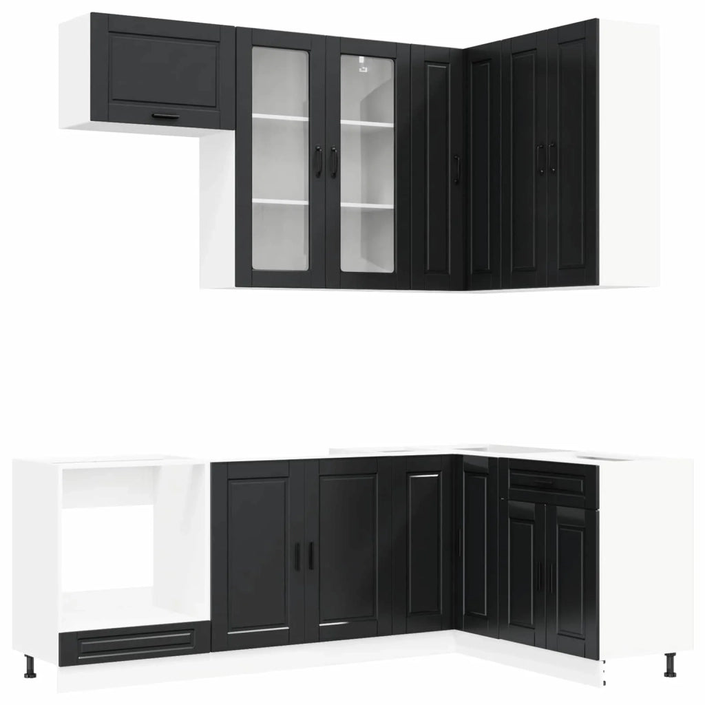 Unità Cucina PORTO 8 pcs Nero Legno ingegnerizzato 3438498