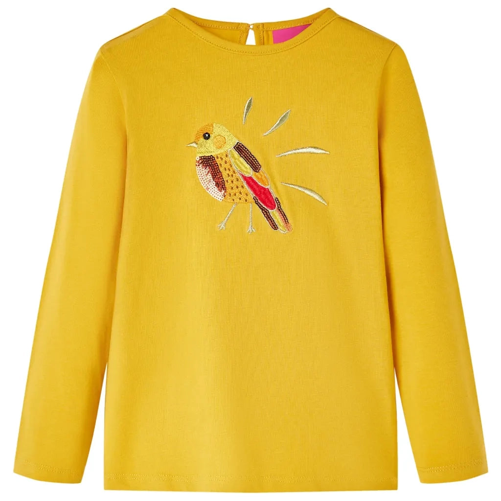 Maglietta per Bambini Maniche Lunghe Ocra Scuro 104cod mxl 132238