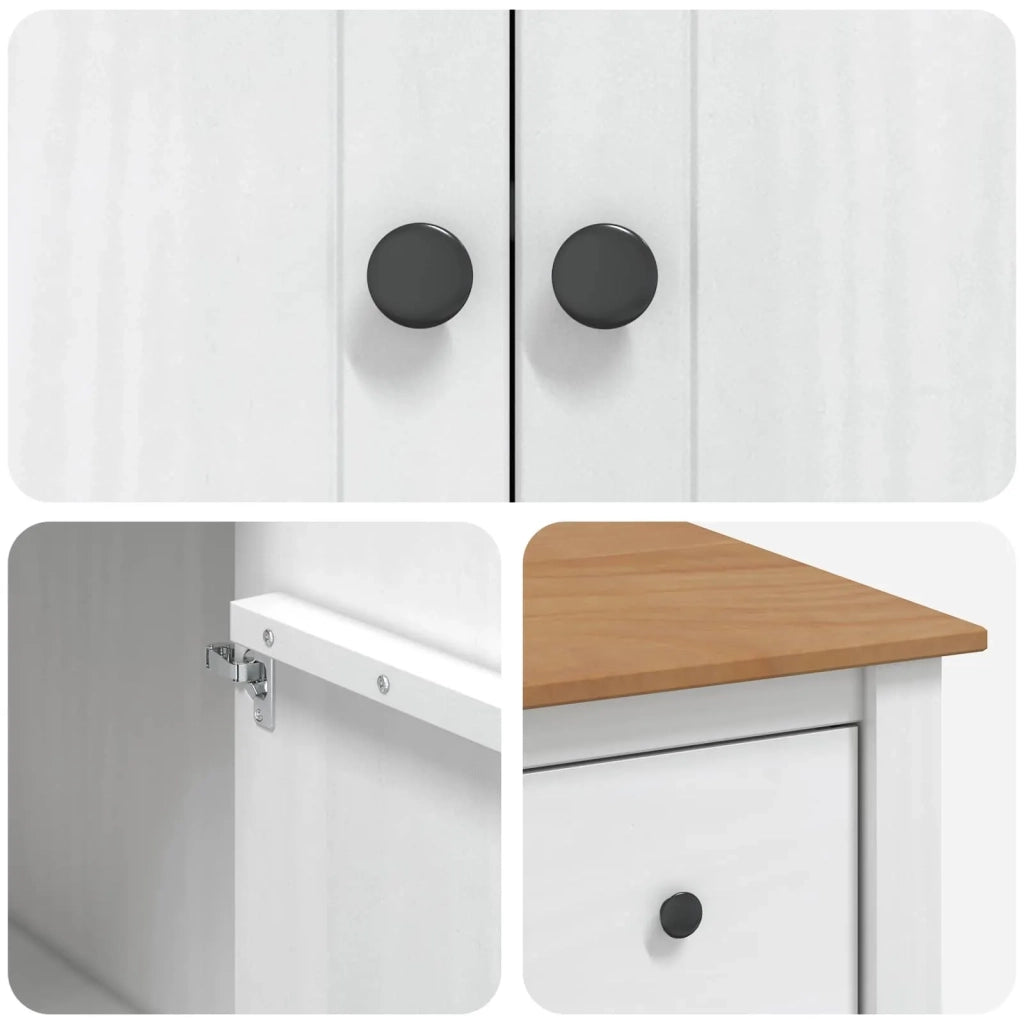 Carrello da Cucina PANAMA 2 pcs Bianco e Cera di Miele