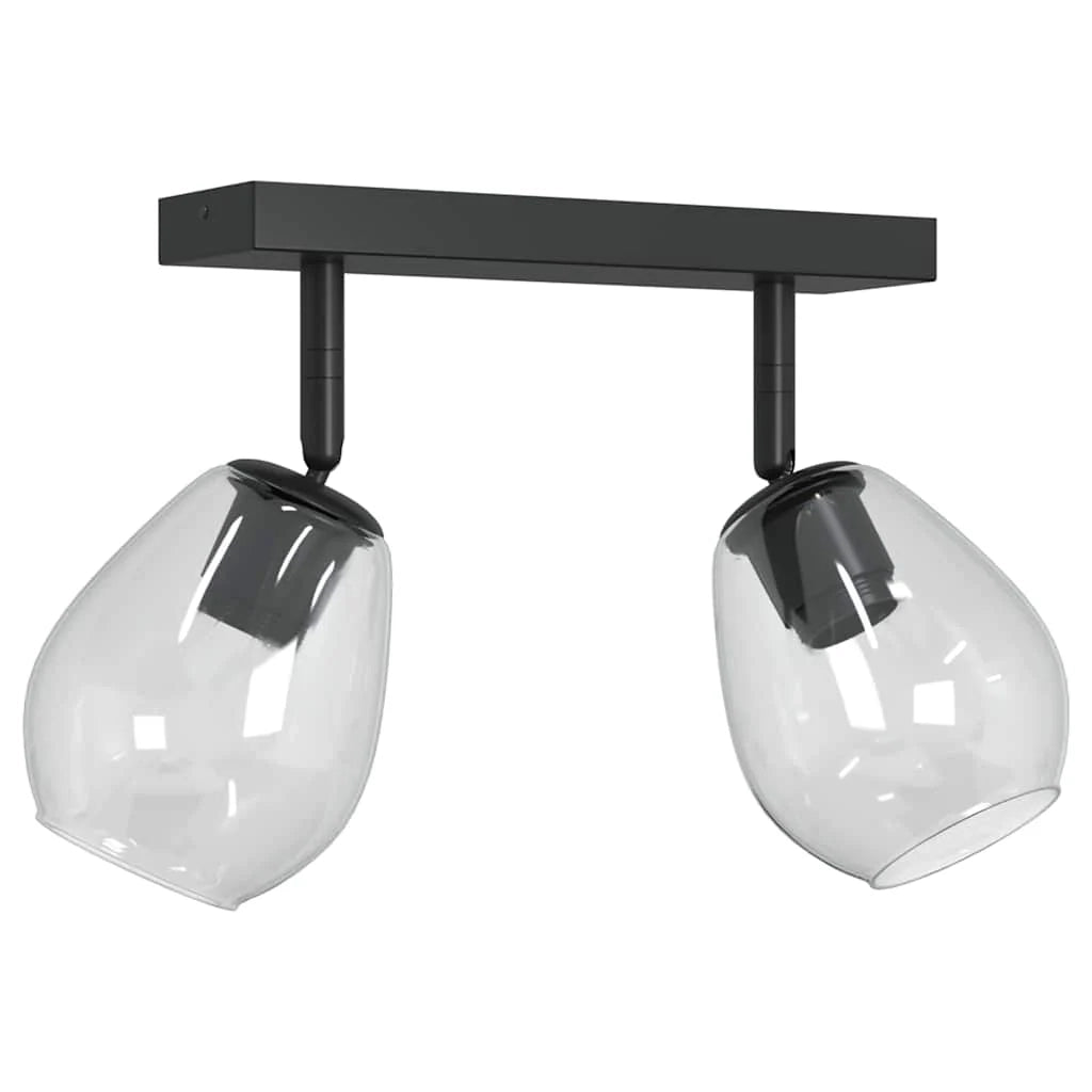 Faretto da soffitto moderno girevole 33 x 13 x 26 cm in vetro nero 02_0058434