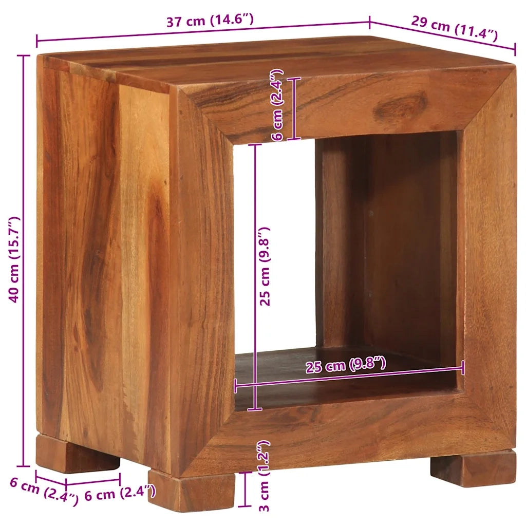 Tavolino 37x29x40 cm in Legno Massello di Acacia 4102377