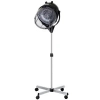 Casco Asciugacapelli 1180W ad Altezza Regolabile con Timer 60 Minuti e Ruote Girevoli, 65x65x115-165 cm, Nero