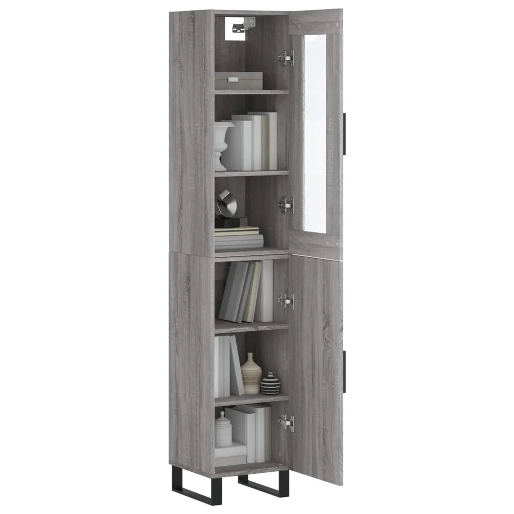 Credenza | Madia | Buffet da pranzo | Armadio da pranzo Grigio Sonoma 34,5x34x180 cm in Legno Multistrato