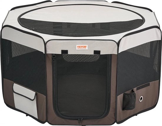 Recinzione per Animali in Oxford 600D 1168 x 1168 x 584 mm Box per Animali con 8 Pannelli in Tessuto Box Ripiegabile per Esterno Ideale per Cani Conigli Gatti e Simili