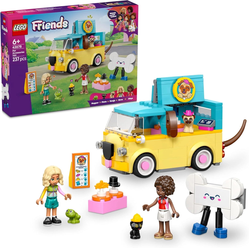 LEGO Friends Furgone di Accessori per Animali Giocattolo - Set con Veicolo, 2 Mini Bamboline e Figure di Cane, Gatto e R