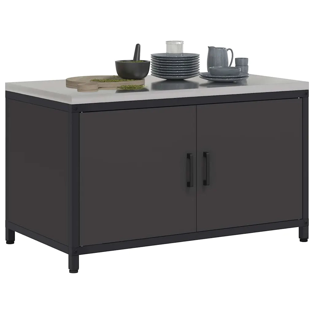 Stoccaggio in cucina con porta Nero 60 x 50 x 92 cm Acciaio
