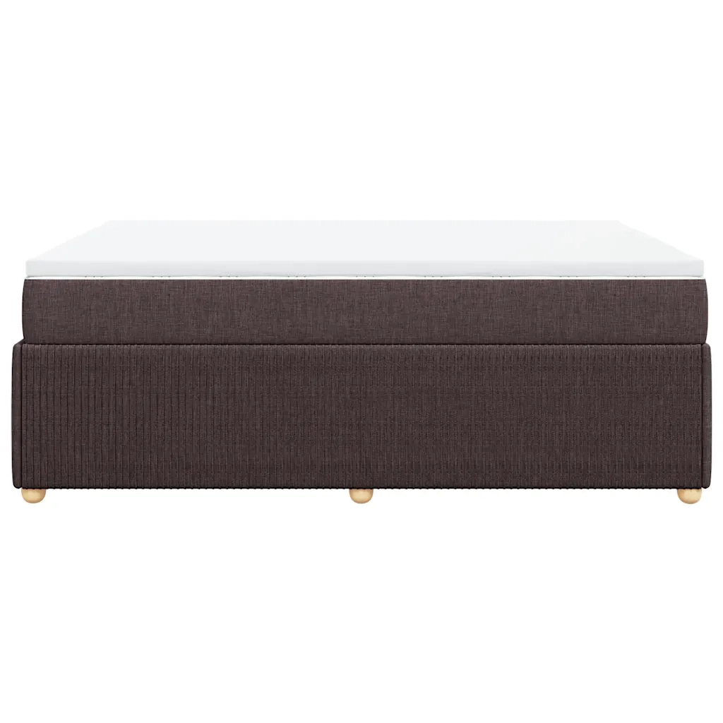 Giroletto a Molle con Materasso Marrone Scuro 160x200cm Tessuto 3285584