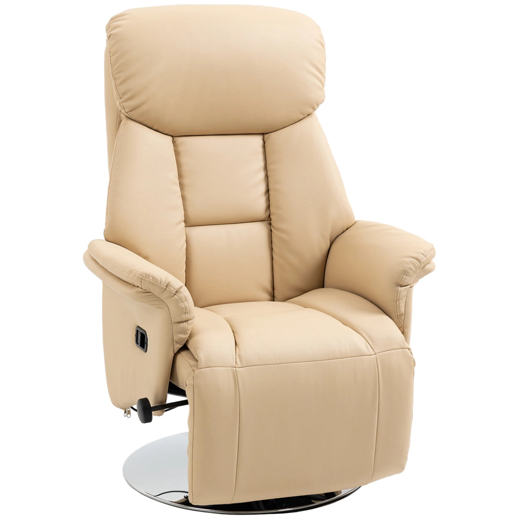 Poltrona Relax Massaggiante Reclinabile ¨C Zephmum ¨C Beige Similpelle 78x80x109
