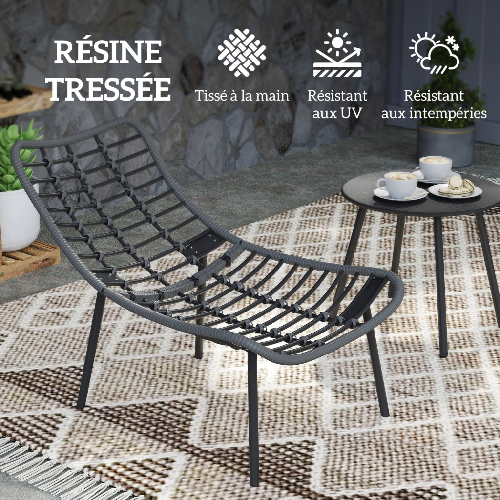 Set divano da giardino 2 posti in polyrattan ¨C Xylo ¨C con cuscini spessi 15 cm grigio