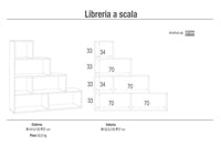 Libreria a Scala 4 Ripiani 150x144x38 cm Ossido Bianco