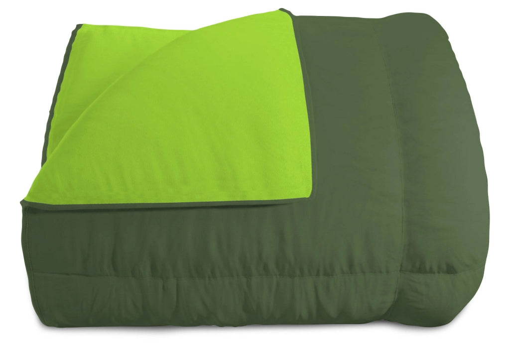 Trapunta Invernale Matrimoniale Doubleface 300gr Verde Mela/Verde Scuro