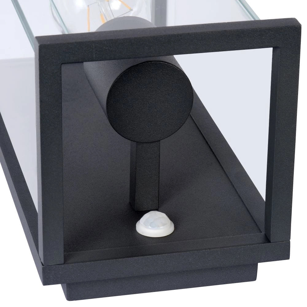 Lucide applique esterna CLAIRE-LED E27 IP54 nera vetro