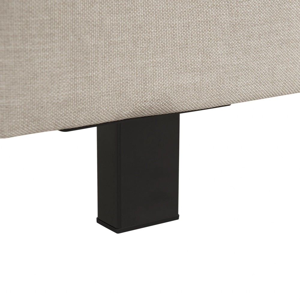 Letto a doghe Tessuto in poliestere beige imbottito 160 x 200 cm Design moderno