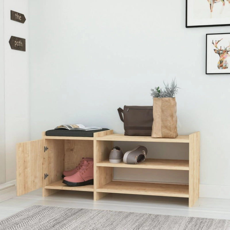 Scarpiera Sunno con anta colore rovere