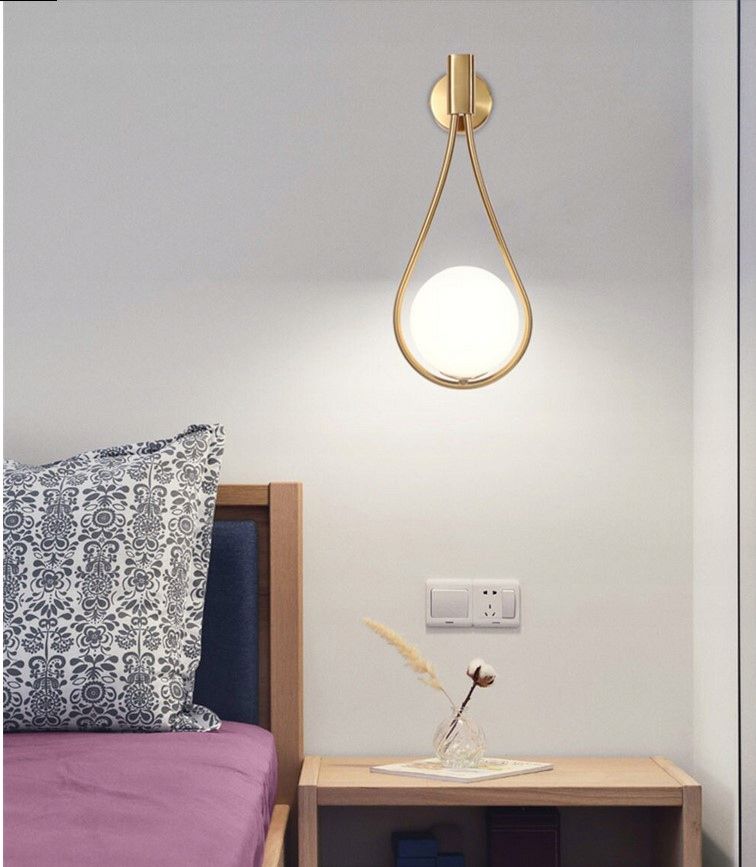 Lampada Da Parete Vetro Palla Gold APP603-1W