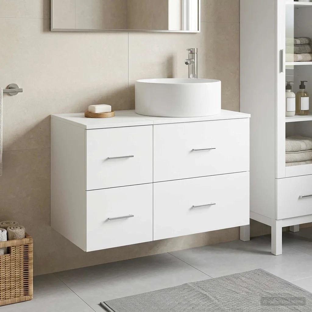 Set di mobili per il bagno 2 pz Bianco Legno ingegnerizzato 3404008