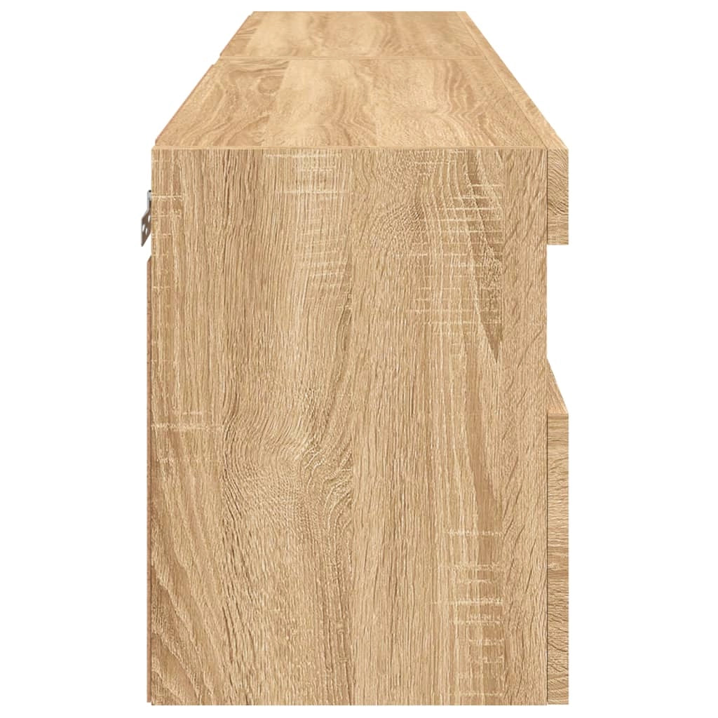Mobile TV multimediale da parete mensola TV mobile TV sala da pranzo soggiorno camera da letto luci LED 2 pezzi rovere Sonoma 60 x 30 x 40 cm marrone 02_0029178