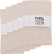 Set di 6 Tovaglie in Beige, Misto Cotone Lino, Tovaglie da Cucina, 40 x 40 cm per Eventi e Uso Casa
