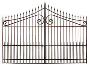 Biscottini Cancello in ferro pieno finitura anticata L402xPR10xH288 cm. Made in Italy