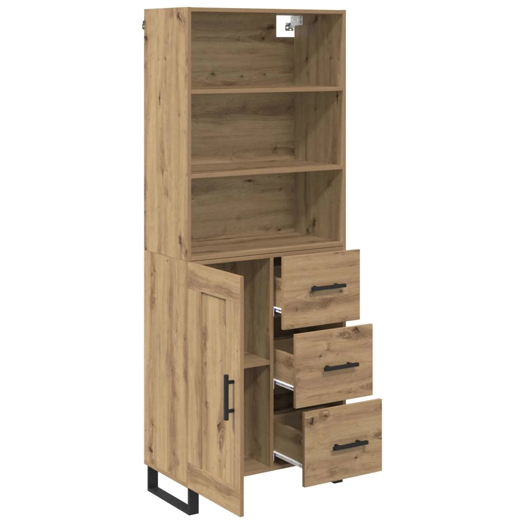 Credenza 2 pcs Rovere artigianale Legno multistrato