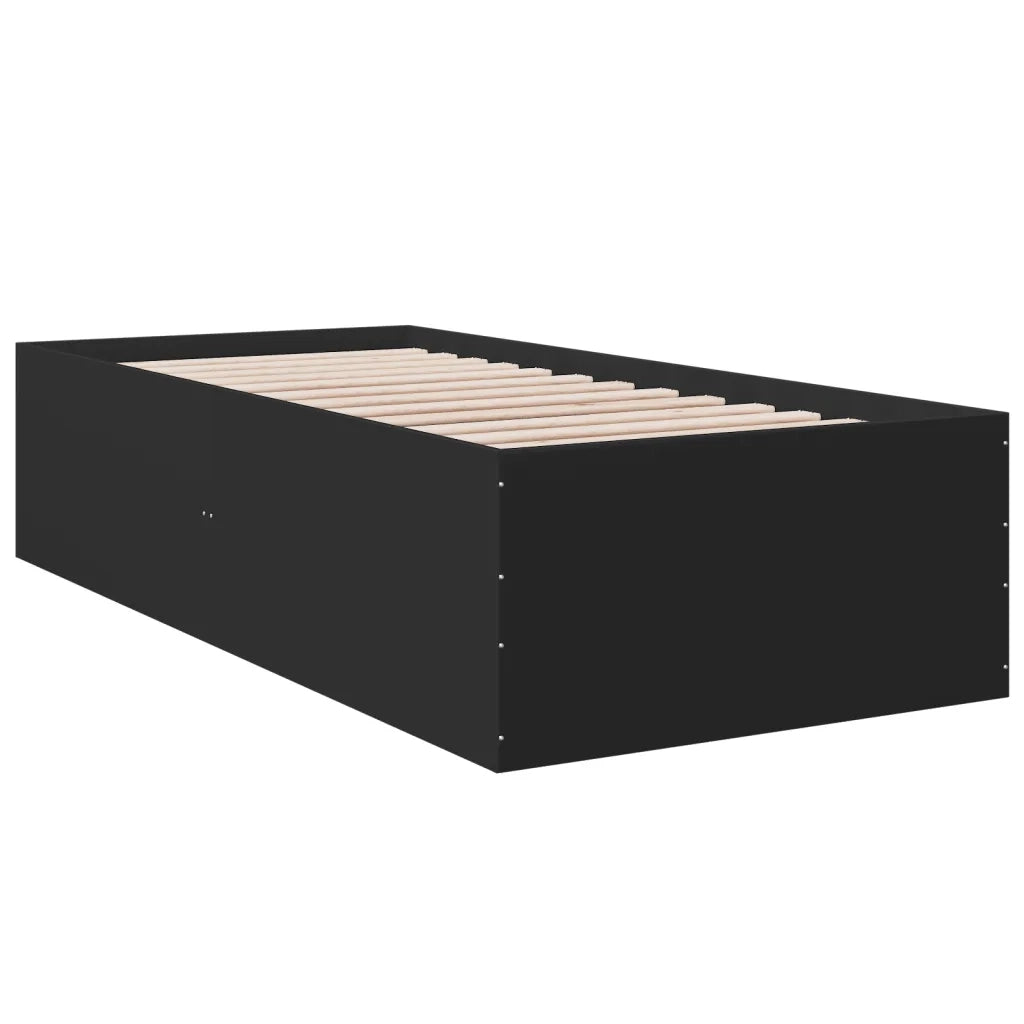 Giroletto-Struttura Letto Nero 100x200 cm in Legno Multistrato 813319