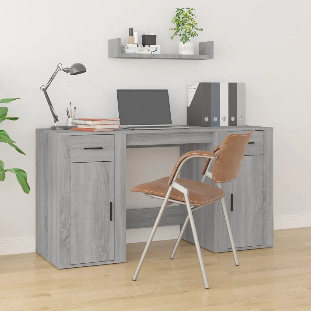 Scrivania con Armadietto Grigio Sonoma in Legno Multistratocod mxl 101308