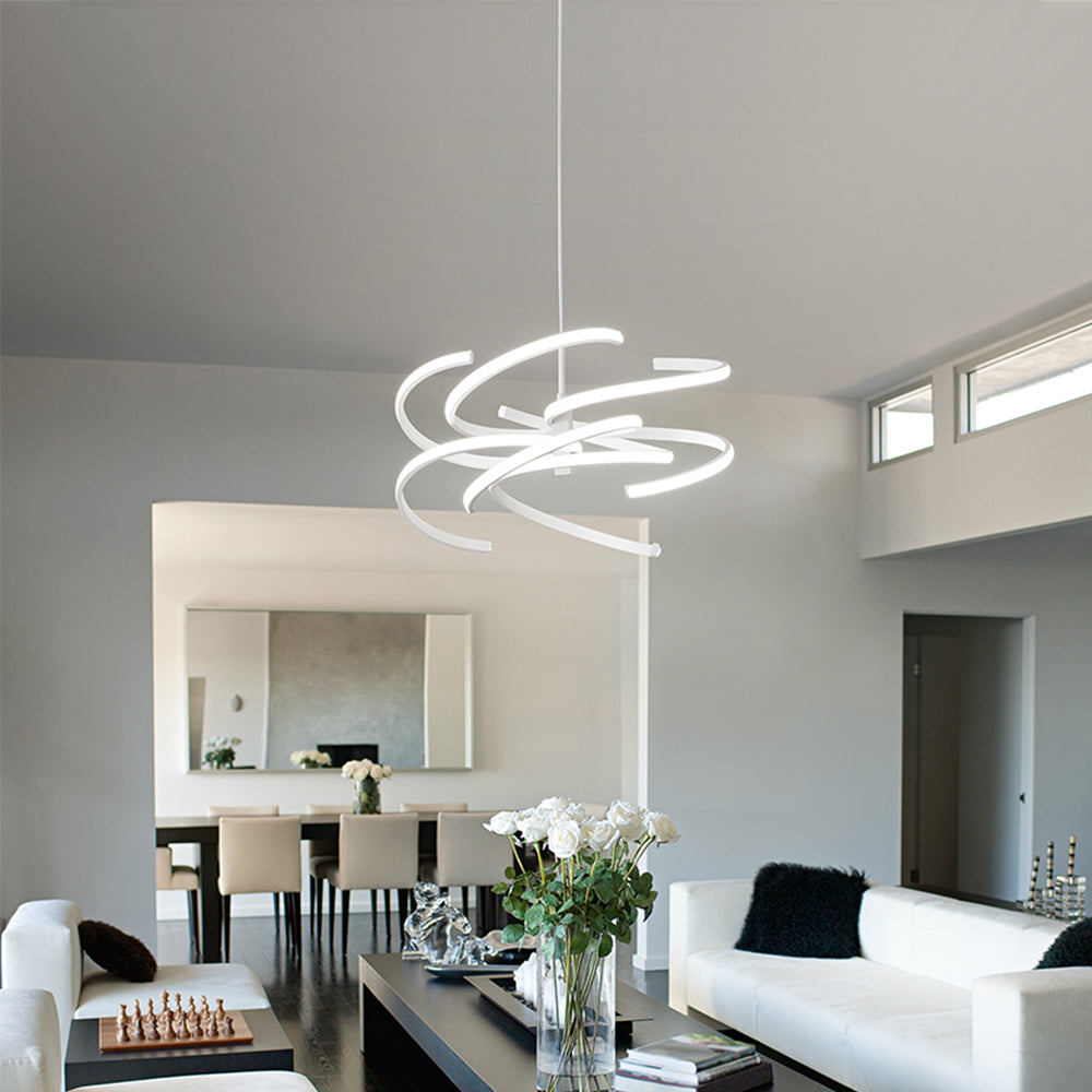 Sospensione Moderna Nest Metallo Bianco Acrilico Led 100W 3000K