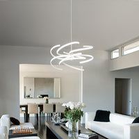 Sospensione Moderna Nest Metallo Bianco Acrilico Led 100W 3000K