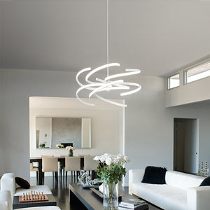 Sospensione Moderna Nest Metallo Bianco Acrilico Led 100W 3000K