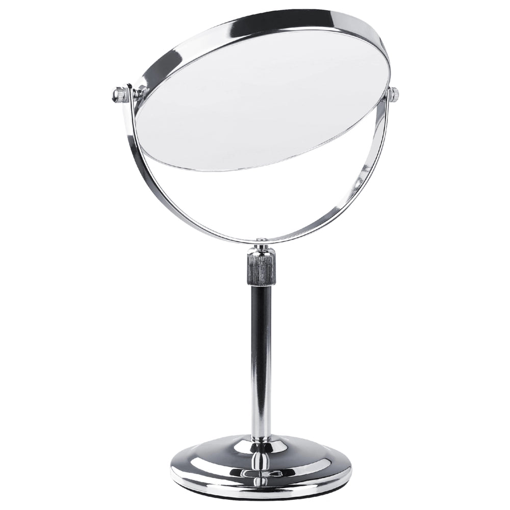 Specchio da trucco con ingrandimento color argento Ø 20 cm tavolo bagno camera da letto