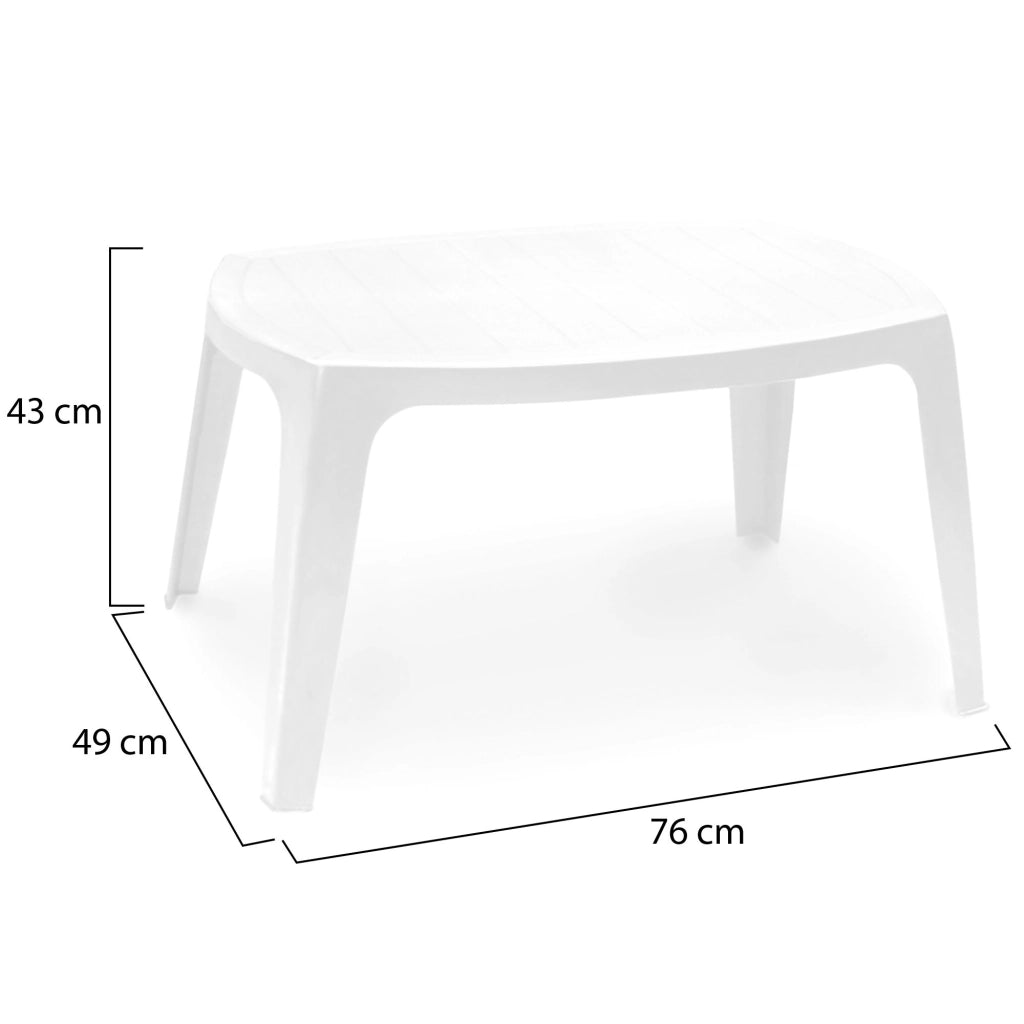 Mclendon, Tavolino da Esterno 2 Posti Made in Italy, 76x49x43h cm Bianco
