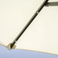 Ombrellone Doppio, Ombrellone da Terrazza, Inclinabile, con Pannello Solare, 35 LED, Telaio in Acciaio, 2.92 x 1.50 x 2.18 m, Beige