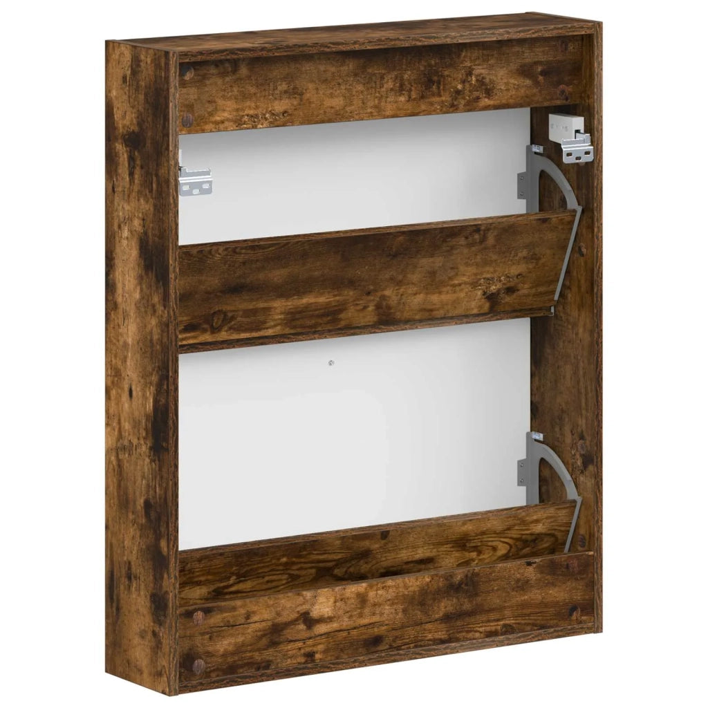 Mobiletto per Scarpe da Muro BREDA 71 x 17 x 86 cm Rovere Fumo 897520