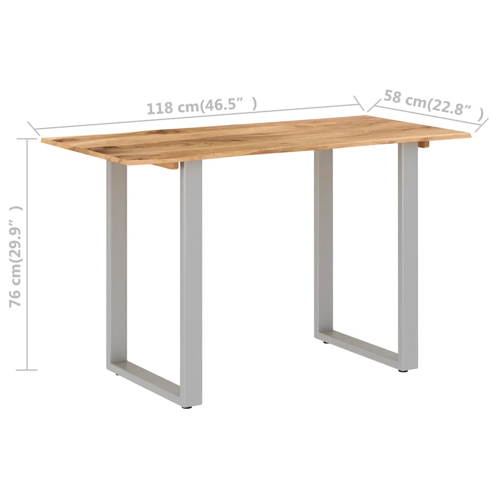 Tavolo da Pranzo 118x58x76 cm in Legno Massello di Acacia