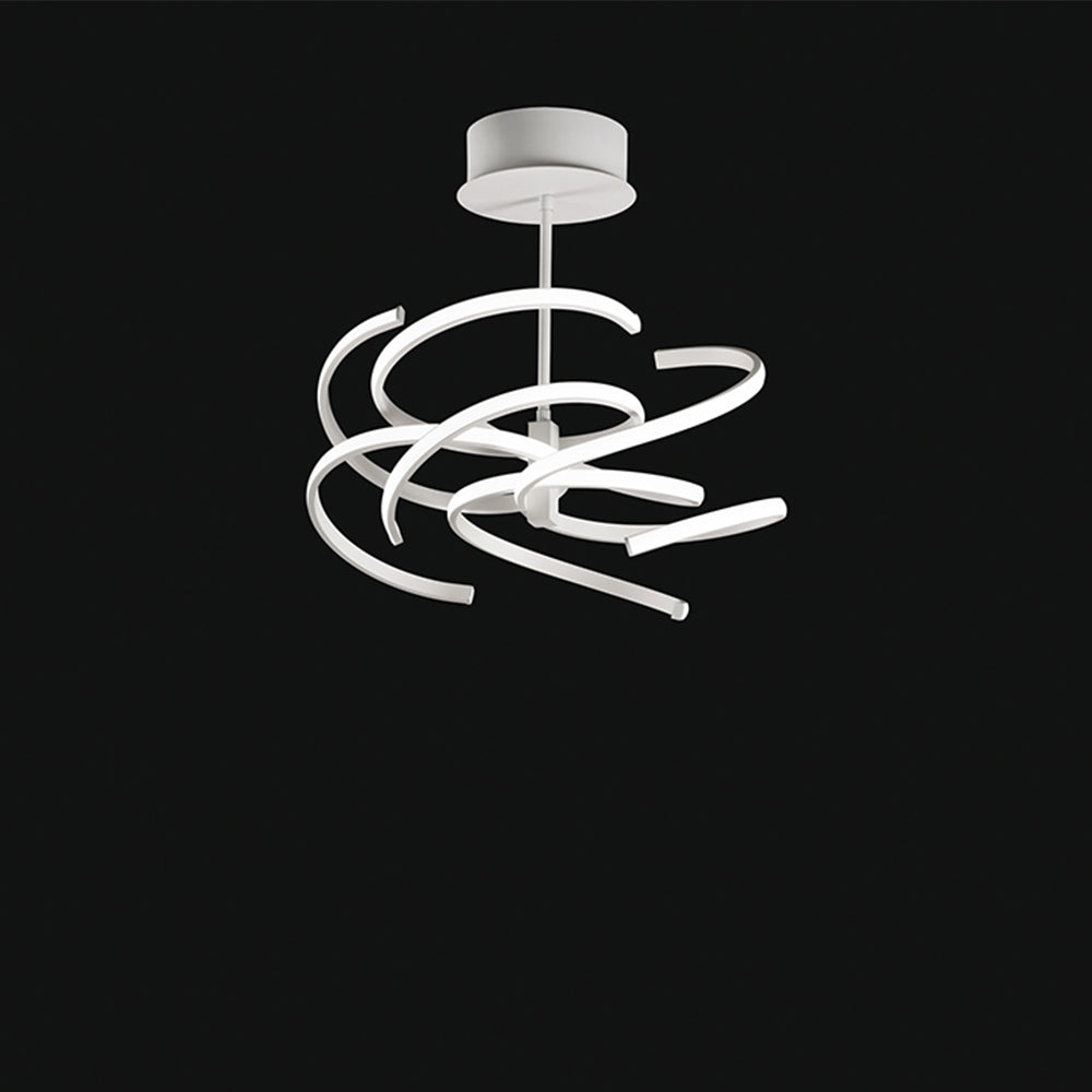 Plafoniera Moderna Nest Metallo Bianco Acrilico Led 70W 3000K