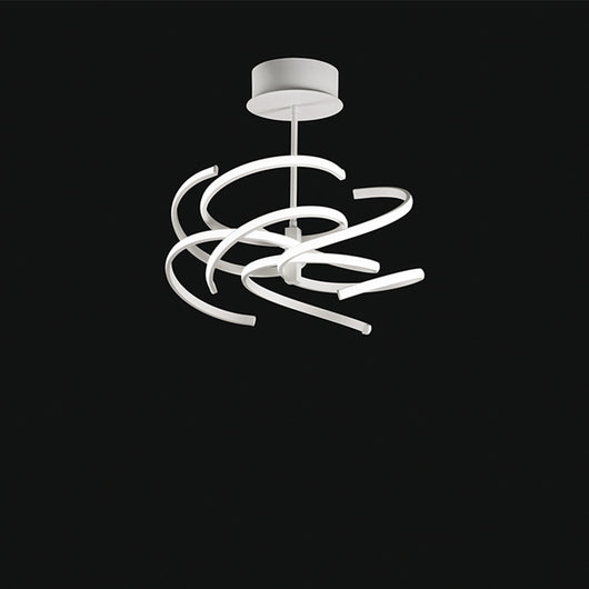 Plafoniera Moderna Nest Metallo Bianco Acrilico Led 70W 3000K