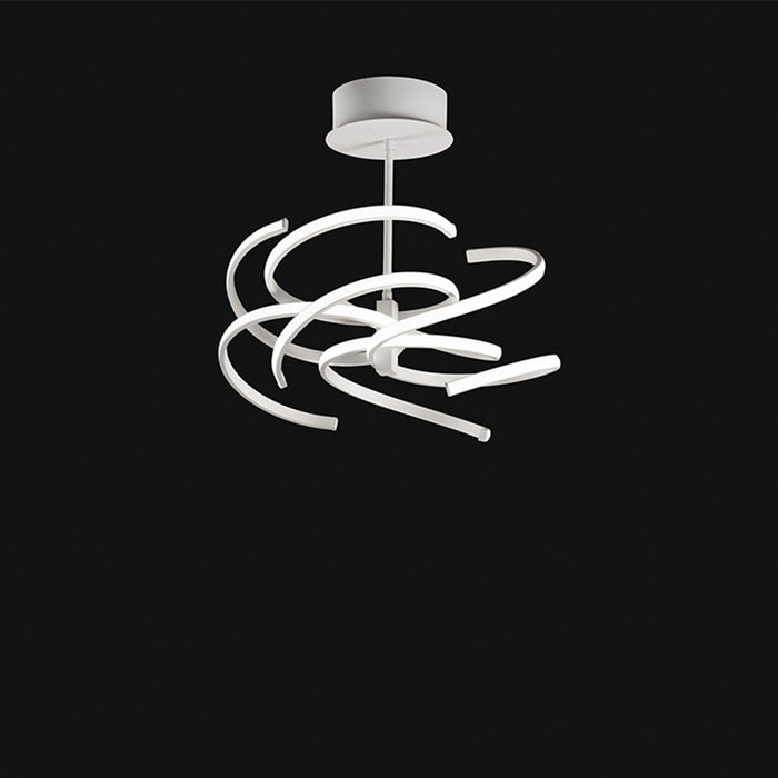 Plafoniera Moderna Nest Metallo Bianco Acrilico Led 70W 3000K