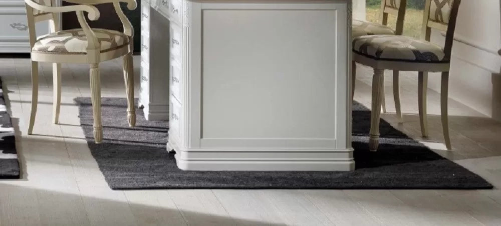 Scrivania shabby 10 cassetti in legno avorio/oro 180x85x82 - Mobili 2G