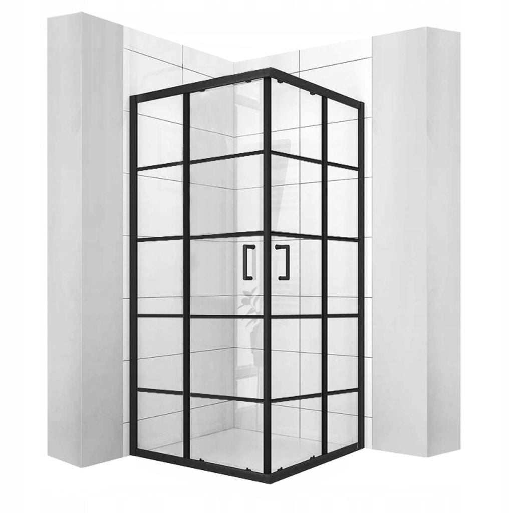Cabina Quadrata Calani Black Delta 90x90