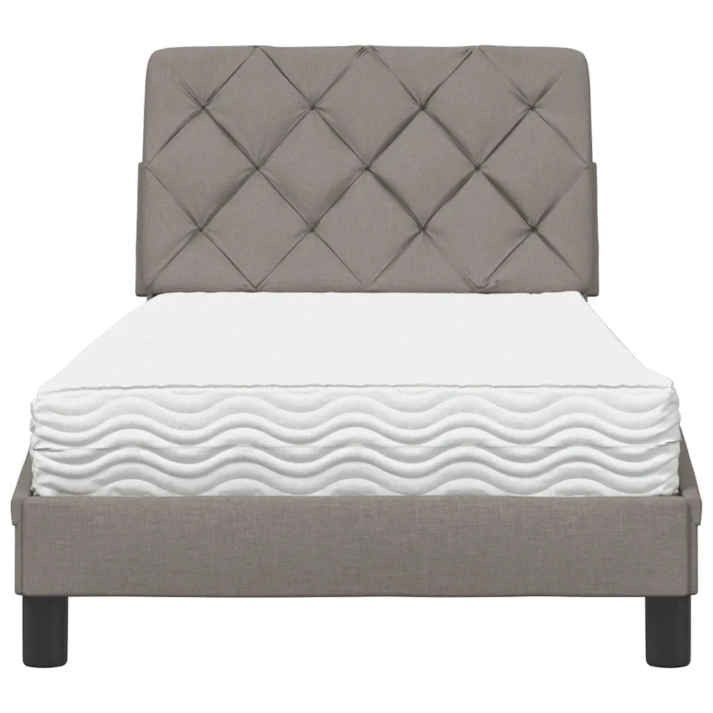 vidaXL Letto con Materasso Tortora 80x200 cm in Tessuto