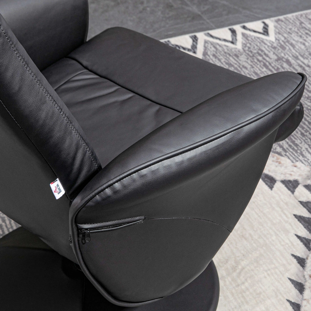 Poltrona relax reclinabile con poggiapiedi ¨C zephmum ¨C nero