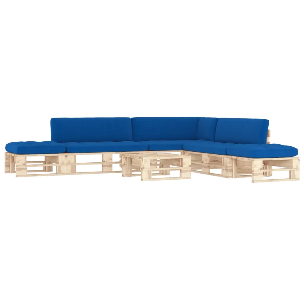 Set Divani su Pallet 6 pz e Cuscini in Legno di Pino Impregnato cod mxl 62424