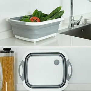 Tagliere Pieghevole 3in1 Salvaspazio Termoplastica 40x30cm con Filtro di Scarico