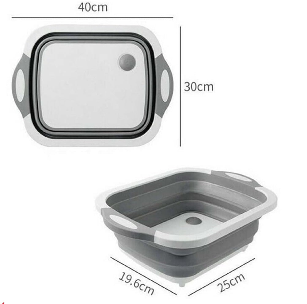 Tagliere Pieghevole 3in1 Salvaspazio Termoplastica 40x30cm con Filtro di Scarico