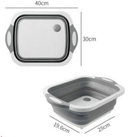 Tagliere Pieghevole 3in1 Salvaspazio Termoplastica 40x30cm con Filtro di Scarico