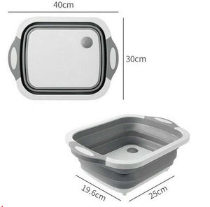 Tagliere Pieghevole 3in1 Salvaspazio Termoplastica 40x30cm con Filtro di Scarico