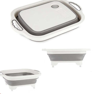 Tagliere Pieghevole 3in1 Salvaspazio Termoplastica 40x30cm con Filtro di Scarico